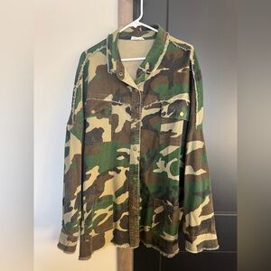 Camouflage Button-Up Jacket